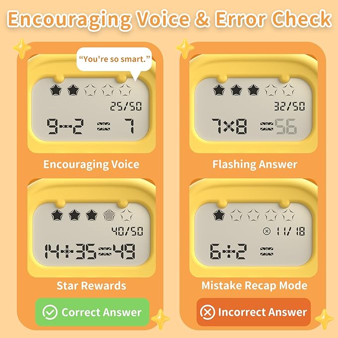 alilo Math Games for Kids Ages 5-12 Portable Math Toys for Practicing Addition Subtraction Multiplication and Division Fun Educational Toy with 5 Modes 19 Math Games and 50K Math Questions