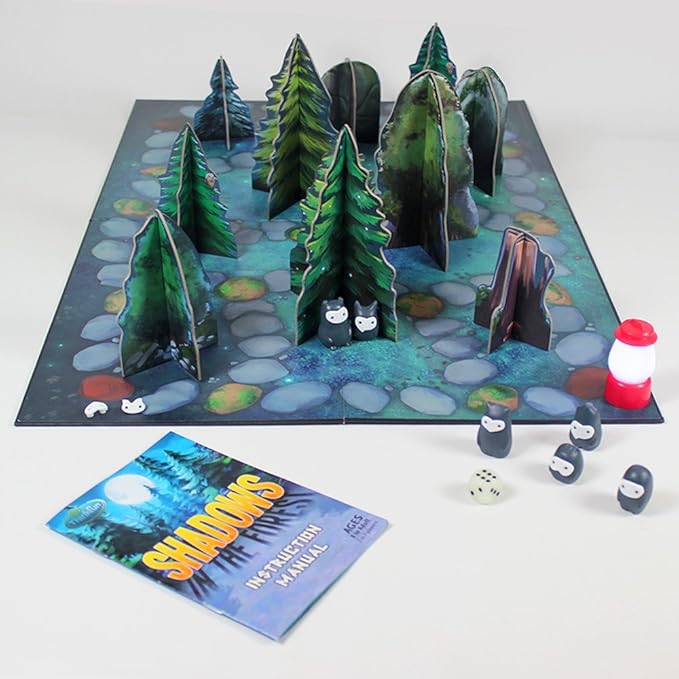 ThinkFun Shadows in the Forest - Unique Play-in-the-Dark Board Game | Ideal for Kids and Adults | Stimulating Brain Teaser | Innovative Gameplay