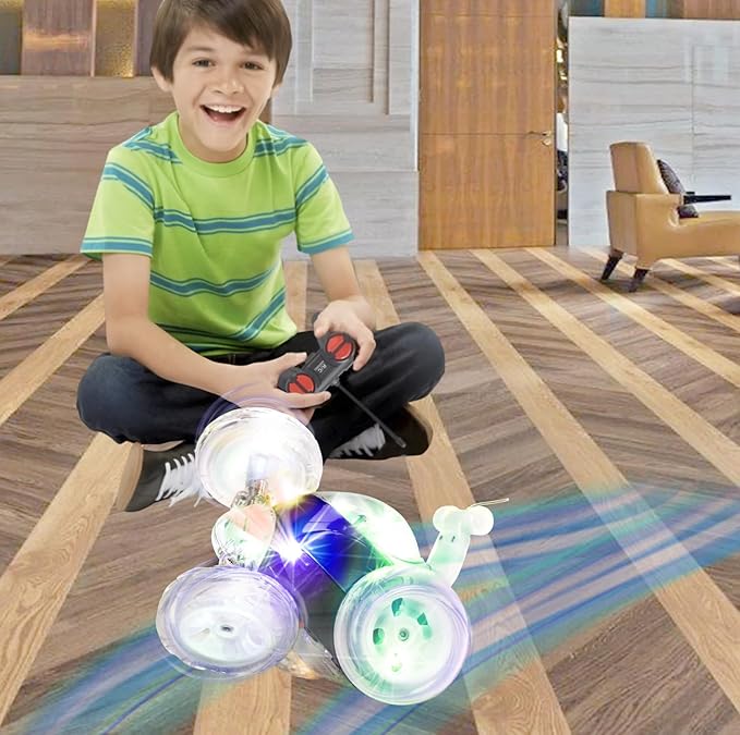 Mindscope Turbo Twisters Blue 49 MHZ Bright LED Light Up Stunt RC Remote Control Vehicle