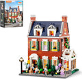 Redbrick Row House Lighting Building Bricks Set - City Town LED Light Modular Construction Model Collection Display Kit with Minifigures 2663 Pcs for Adults &amp Teens