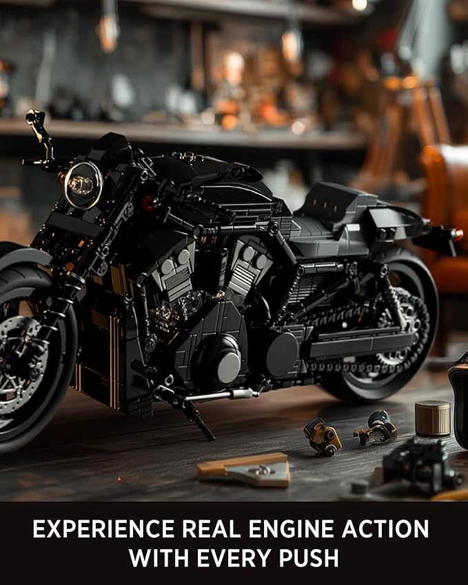 Nifeliz V-Road Motorcycle Model Set for Adults Street Muscle Bike Building Set with Realistic Details Functional Bike Model for Collectors Gift for Motorcycle Lovers (1041 PCS NF10348)