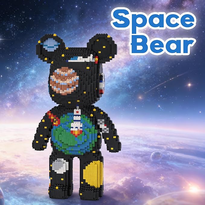 Fly The Space Bear Building Blocks (5800 PCS) 3D Micro Animal DIY Bear Building Blocks for Adults &amp Teenager Creative Toys Ideal Gift for Family &amp Friends