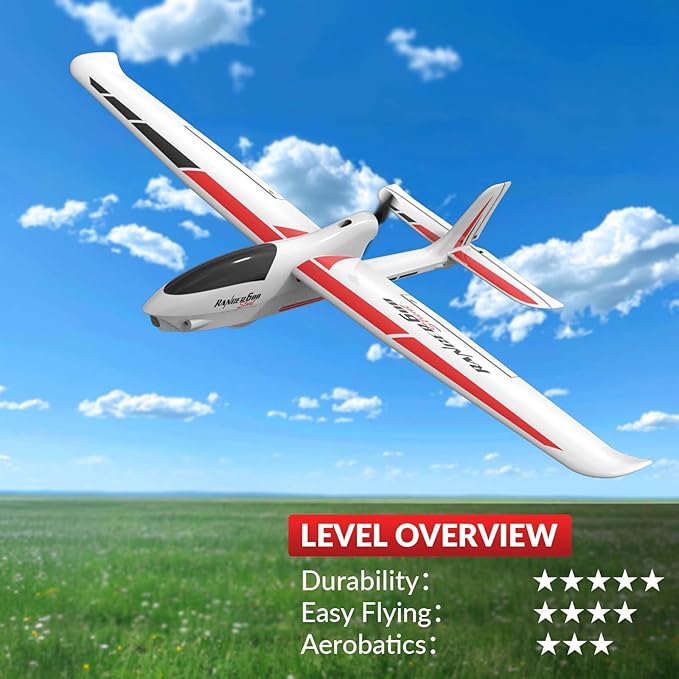 VOLANTEXRC RC Glider Plane 4CH New Version Remote Control Airplane with 6-Axis Gyro for Beginners 3 Flight Modes &amp Aerobatics 2.4G RC Plane for Adults 23.6 * 18.1 inches White