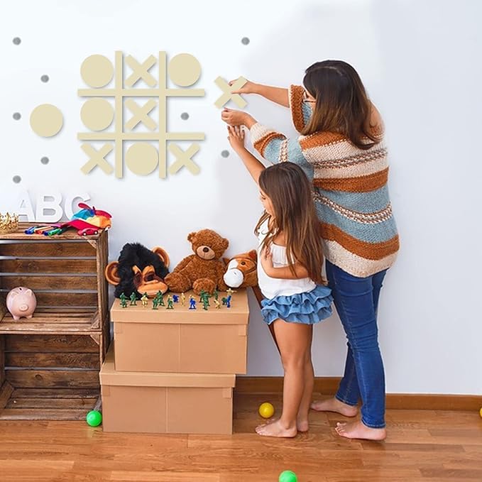 Magnetic Tic Tac Toe Wall-Mount Game Board GamesGame Room DecorKids&ampAdults Indoor Party Game
