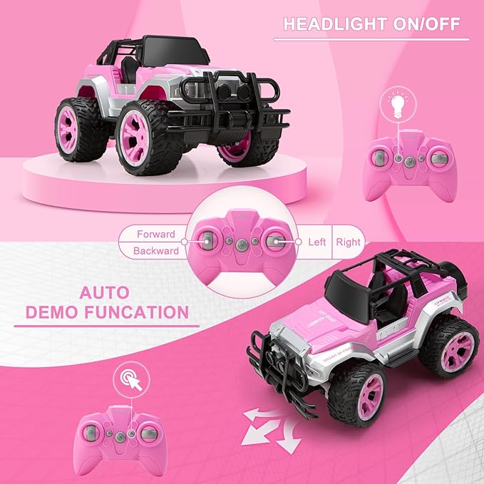 Remote Control Car for Girls Pink RC Car with Doll and Sticker for Ages 6-10 Years Old Girls 80 mins with Rechargeable Battery 1:16 Scale 2.4GhzOX11S Perfect Christmas Birthday Gifts for Grils