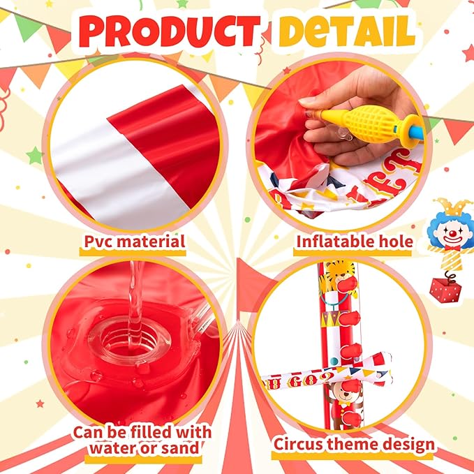 Threan Circus Inflatable Limbo Game for Kids Adults Toddlers Carnival Theme Party Enhance Family Bonding for Indoor Outdoor Birthday Picnic Pool