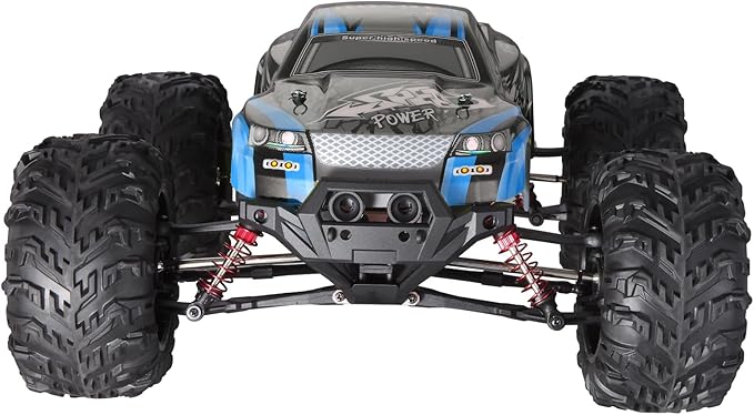 1/10 RTR Fast RC Cars30mph Hobby Electric Off-Road Monster TruckWaterproof High Speed RC Car 4WD Blue Remote Control Car with Two Rechargeable Batteries