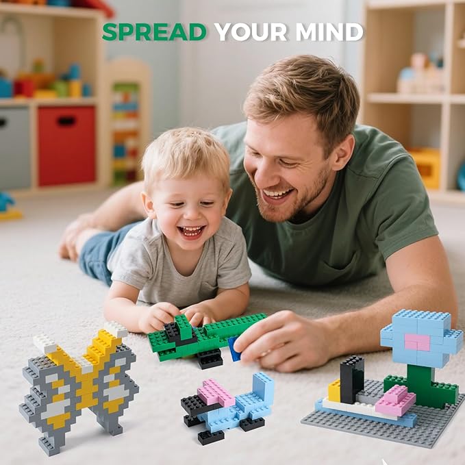 2x4 Bricks 500 Piece Classic Building Bricks and 1 Gray Baseplate 2x4 Bricks Bulk Creative Building Toys Blocks Bulk for Kids Ages 6+ 8 Colors