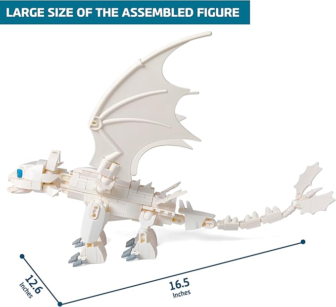 Toysvill Day White Dragon Building Block Toy Action Figures [257 Elements]