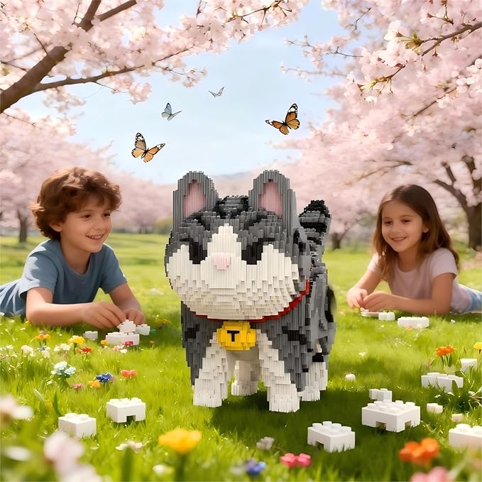 Gray Cat Micro Mini Building Block Sets for Adults No Compatible with Lego 6470PCS Pet Building Toys for Home &amp Office Decor MOC 3D Creative Model Gifts for Christmas