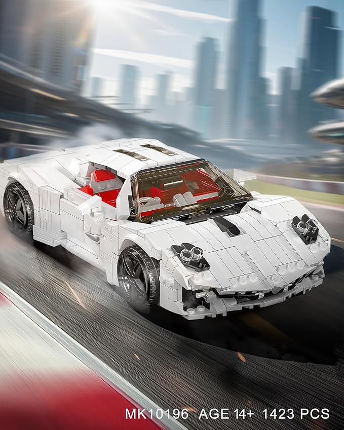 Mould King Sports Car Building Blocks Set Classic Racing Model Car Kits Collectible Supercar Building Set to Build Construction Toys Gifts for Teens Adults(1423 PCS)