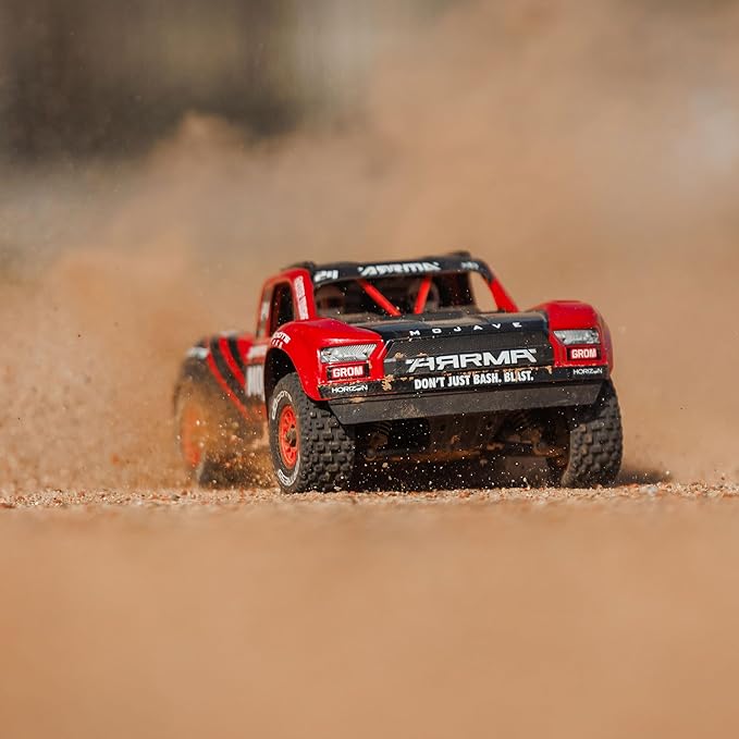 ARRMA RC Truck Mojave GROM 4x4 SMART Small Scale Desert Truck RTR (with Battery and Charger Included) Red/Black ARA2104T1