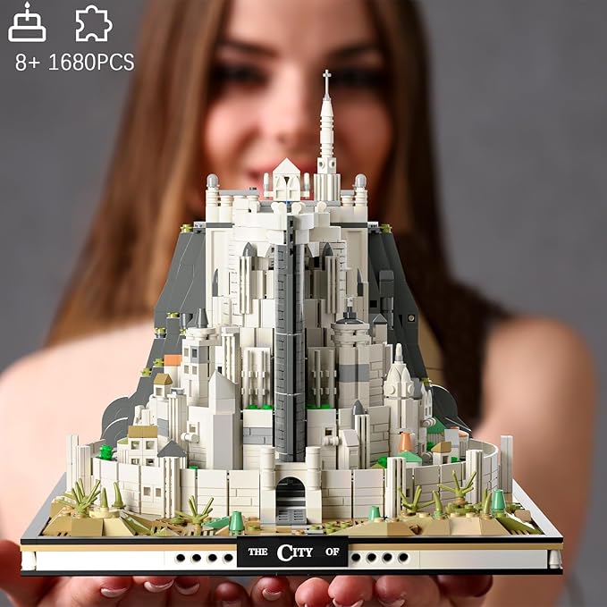MOC Castle Architecture Mini Building Block Set with Light Compatible with Lego Ideas STEM Building The City Lord Set for Adult Film FansSTEM Christmas Birthday Gift Toy for Boy Kids 8-14 1680PCS