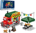 Taco Truck Building Blocks Set Cityscape Series Building Sets with Separate Dining Table and Puppy Pretend Play DIY Building Toys Gifts for Family Friends on Birthday Festival (615 Pcs)