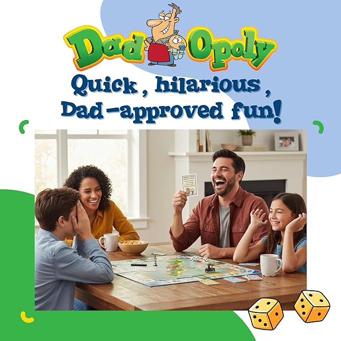 DadOpoly – The Hilarious Family Board Game for Dads and Kids Family Night Laughs and Dad Humor Fun