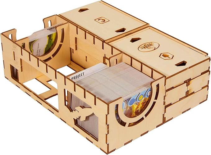 The Broken Token Game Organizer Compatible with Terraforming Mars: Ares Expedition - Wooden Game Organizing Box with Multiple Trays