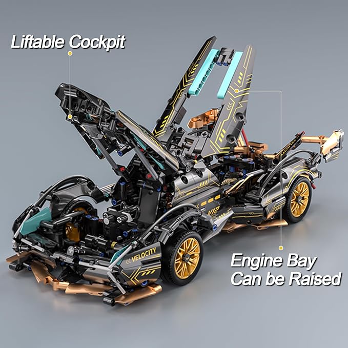 Sport Car Building Block Sets for AdultsRace Car Collectible 1:14 Model Scale Engineering Toy Birthday for Men Teens Boys Car Fans 8+ 8-12 12-16 13 14 14+