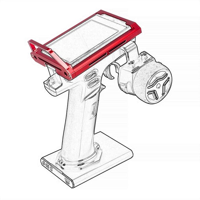 Aluminum Alloy RC Remote Radio Controller Bracket Holder Transmitter Protector Frame for Flysky Noble NB4 Pro NB4 Lite NB4 Protect Support (Red)
