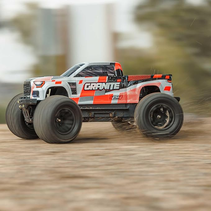 ARRMA RC Truck 1/10 Granite 4X4 RTR Brushed Monster Truck Orange RTR (Battery and Charger Not Included) ARA4202V4T3