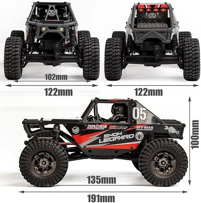 1/24 RC Crawler Car UDI RC UCX2405PRO 4wd Mini Climb Racing Brushless Motor 4 Wheel Steering 3 Speed Transmission RTR Toy (Black)