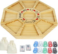 20 inches Michigan Rummy Game Deluxe Set Perfect Blend of A Royal Game of Hearts Rummy Poker Wooden Tripoley Board Game Betting Bluffing Game Classical Family Card Game for Adults 200 Chips…