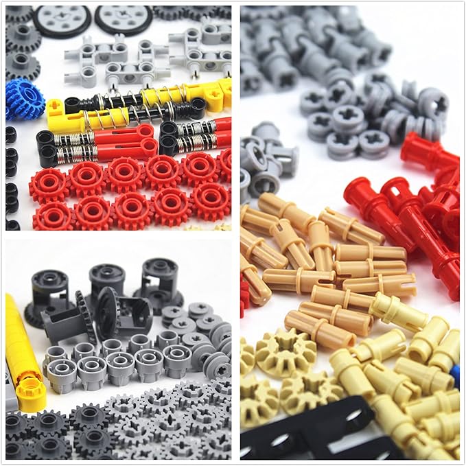 1533 PCS Technical Parts Building Block Accessories Vehicles Gears Cross Axles Wheels Connector Pieces Set Chain Link Pin Joint Shock Absorber MOC Toys