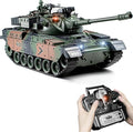 1:18 RC Tank 2.4Ghz US M60 Remote Control Tank Model Toys 15 Channel Battle Military Toy with Smoke Light Sound Volume Switch Army Toy for Adult and Kid