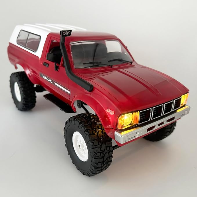 RC Rock Crawler 4x4 WPL C24 RC Truck Off Road RTR 1/16 Scale Remote Control Crawler All Terrain with Proportional Throttle Steering 2.4 GHz Led Light Hobby Toy Adult
