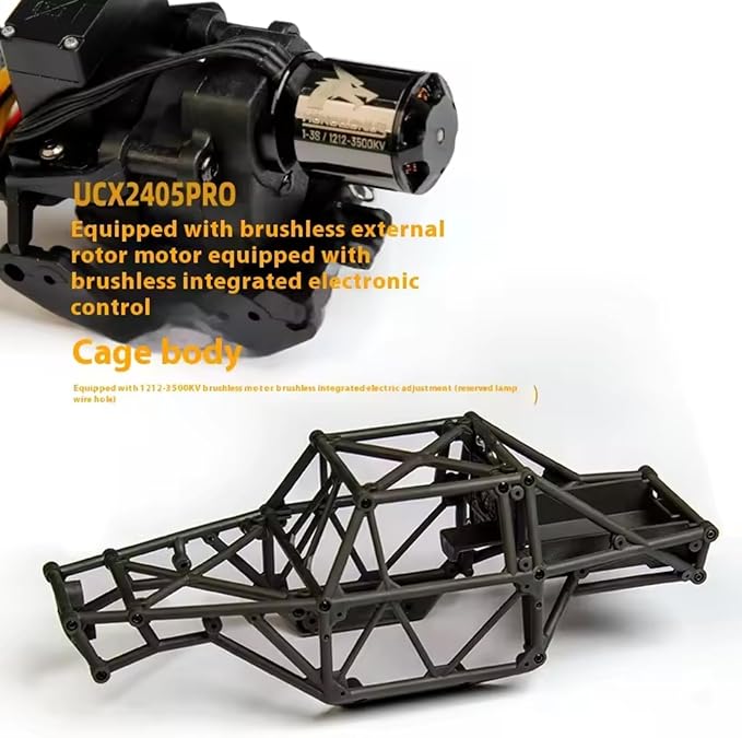 1/24 RC Crawler Car UDI RC UCX2405PRO 4wd Mini Climb Racing Brushless Motor 4 Wheel Steering 3 Speed Transmission RTR Toy (Black)