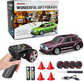Mini RC Drift Car 1/43 with Gyroscope 4WD Full Proportional RC Car 2.4GHZ Hobby Grade Remote Control Cars RTR Model Vehicle 20+KM/H High Speed for Hobbyists Kids Adults (Maroon)