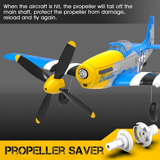 4-Channel Remote Control AircraftP51 Mustang 4-CH RC PlaneReady to Fly RC Plane for Adult with X-Pilot Stabilization System One Key Aerobatics 2.4GHz 6-Axis Gyro