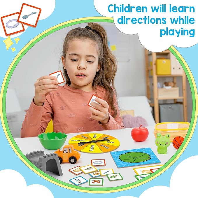 Positional Word Learning Set Toddler Board Games Manipulatives Match Games Educational Games for Kids Ages 4+ STEM Learning Activities Fine Motor Skills Speech Therapy Toys