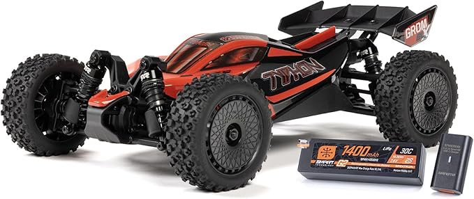ARRMA RC Car Typhon GROM 4X4 223S BLX BRUSHLESS Small Scale Buggy RTR with DSC Battery &amp Charger Included RED ARA2306ST1