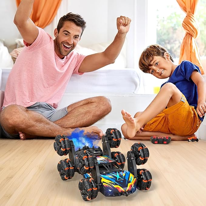 8WD Gesture Sensing Road Stunt Car Remote Control Cars with LED Light Music and Spray Drift RC Car Toys Gifts for 6-12 Years Old Boys Girls