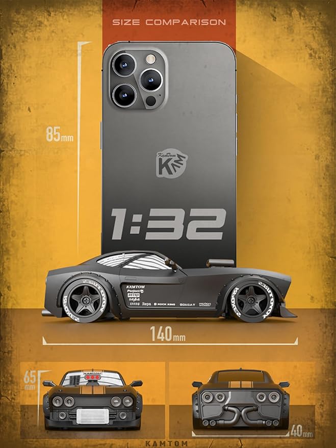 RC Drift Car 1/32 Scale High-Speed 4WD Mini Electric Remote Control Car 30 km/h with Gyro Stabilization and LED Lights Suitable for Adults (KM3299-Black)