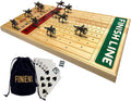 Horse Racing Board Game with Luxurious Durable Metal Horses 11 Pieces Black Real Pine Wood Horseracing Game Board Dice and Cards