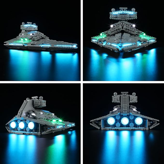 BRIKSMAX Light Kit for Imperial Star Destroyer - LED Lighting Compatible With Star Wars 75394 Building Set - Lego Set Not Included
