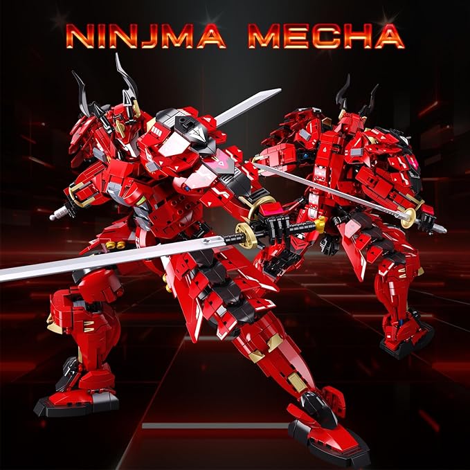 Mech Building Sets Kafei Samurai Warrior Building Toys with Double Swords Collectible Gift for Adults Man and Teens Boys Compatible with Lego Mech Set 923 PCS