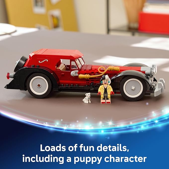 LEGO Disney Cruella De Vil’s Car Building Toy - 101 Dalmations Pretend Play Vehicle Building Set for Girls &amp Boys Ages 9+ - Gift Idea for Birthdays - 43277