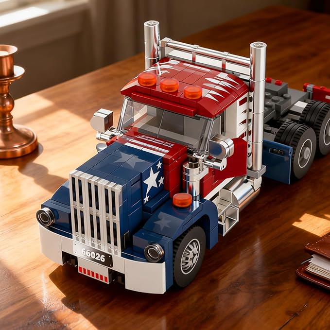 Xbert American Semi Trucks Building Sets Big Rig Tractors Truck Kits Transport Vehicle Cars Toys Birthday Gifts for Boys