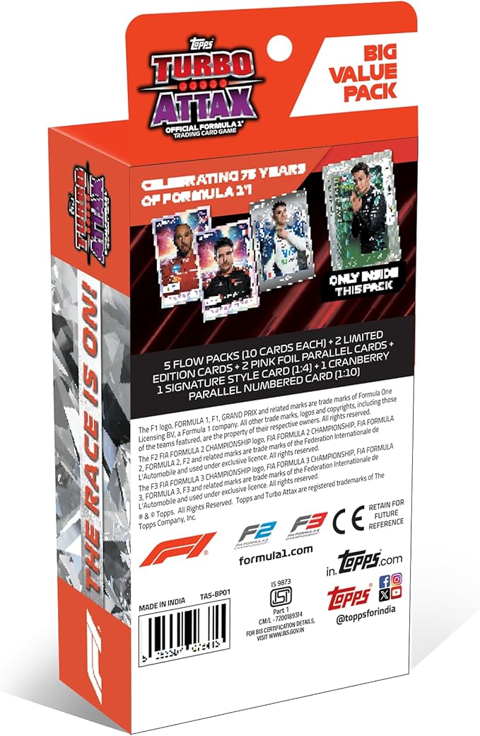 Topps Turbo Attax Formula 1® 2025 Trading and Collectible Card Game (Big Value Pack)