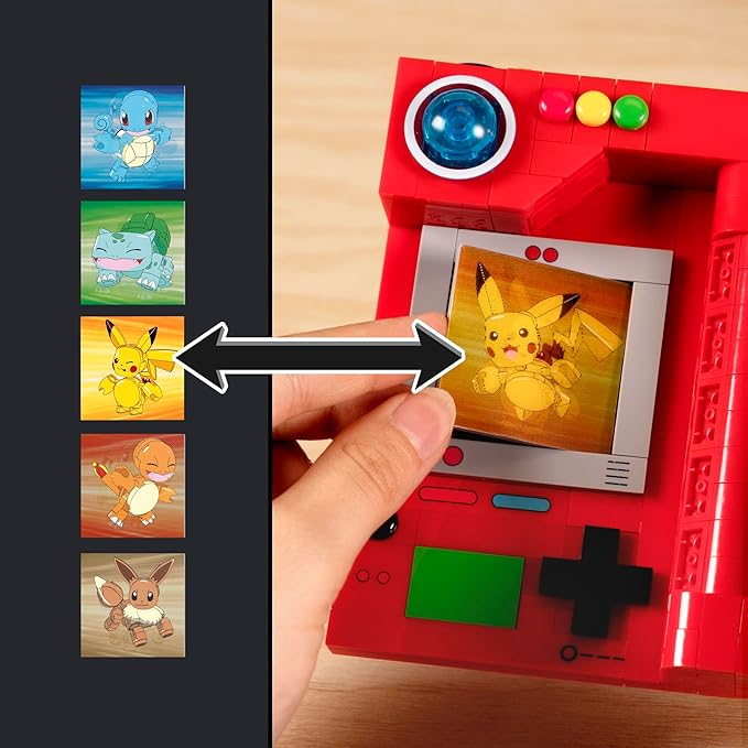 MEGA Pokémon Building Toys Set Kanto Region Pokédex with 322 Pieces Light and 5 Lenticular Cards for Kids or Adult Collectible