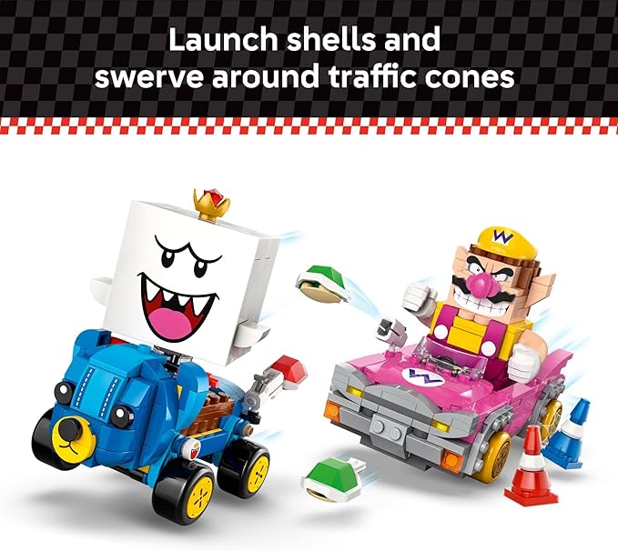 LEGO Super Mario: Mario Kart – Wario &amp King Boo Building Toy for Kids - Buildable Car Toys W/Drifting Action for Boys &amp Girls Ages 8+ - Pretend Play Gift Idea for Birthdays &amp Any Gaming F