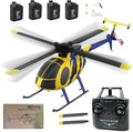 RC ERA C184 MD500 RC Helicopter for Adults 2.4G 4CH 6-Axis Gyroscope Stabilized Helicopter RTF Remote Control Electric Aircraft with Optical Flow for Beginners - 4PCS Battery