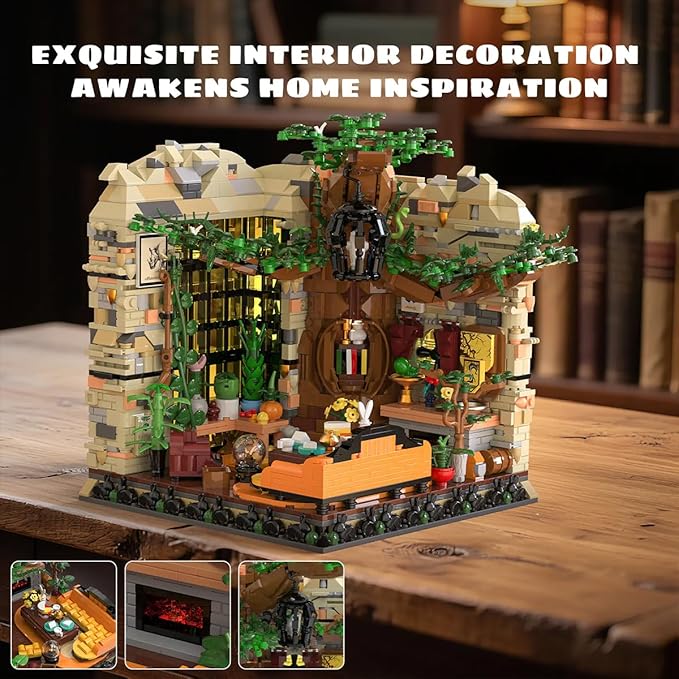 Magic World Huflepuf College Common RoomHarry Modular Architecture Building Blocks Poter with LightCollectible Harry House Model Building Brick Kit for Adults Teens Boys Girls - 2059Pieces