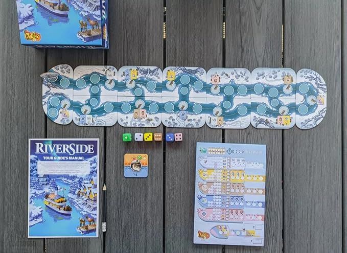 Stronghold Games Riverside – Strategic Roll-and-Write Adventure Explore The Arctic Fun Family Board Game for 1-6 Players Ages 14+
