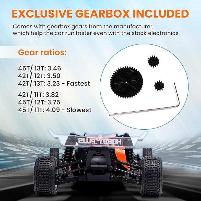 HOBBYPLUS Speck B 1/24 2WD Mini RC Car - RTR RC Buggy Fast Mini Racing Buggy Brushless Ready with Oil-Filled Shocks – Fun Indoor Remote Control Car Racing Vehicles for Adults (Razor Orange)