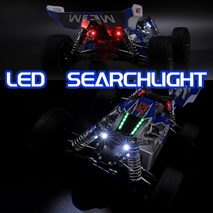 WLtoys 144011 1/14 4WD RC Cars for Adults Max 43 MPH Off-Road Fast RC CarsUpgraded Hardware(144001V2) Multifunctional Lighting DesignSuitable for Outdoor Activity and Gifts