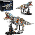 Mechanical Dinosaur Building Blocks Linkage Kit Jurassic Animal Tyrannosaurus Rex Model with Lighting &amp Display Stand STEM Toy DIY Desktop Ornament for Kids Ages 12+ Birthday Gift Idea