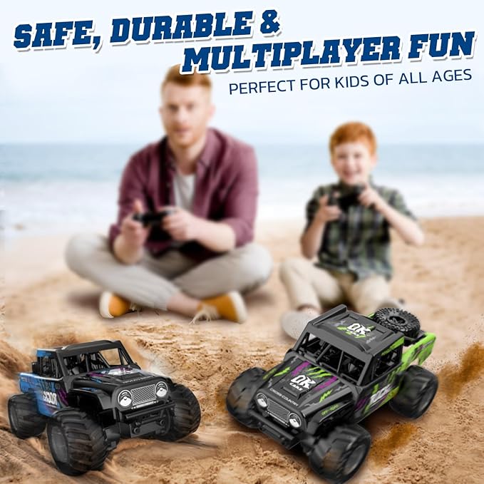 Q191 1:16 Amphibious Remote Control Car - Waterproof All Terrain RC Monster Truck for Kids 50+ Min Play with 2 Batteries 2.4Ghz 4WD Off-Road Toy for Boys Girls 6-12+ (Gift Idea)-Blue
